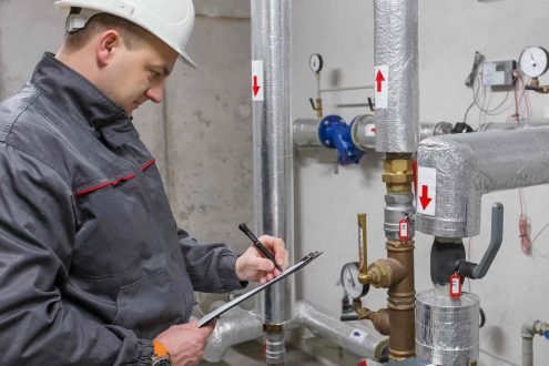 Engineer in boiler room